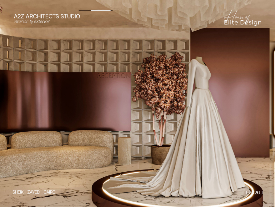 bridal 意为新娘的;婚礼的,atelier 意为工作室;画室;制作室,所以Bridal Atelier可译为婚纱礼服工作室 丨埃及丨A2Z Architects™-9