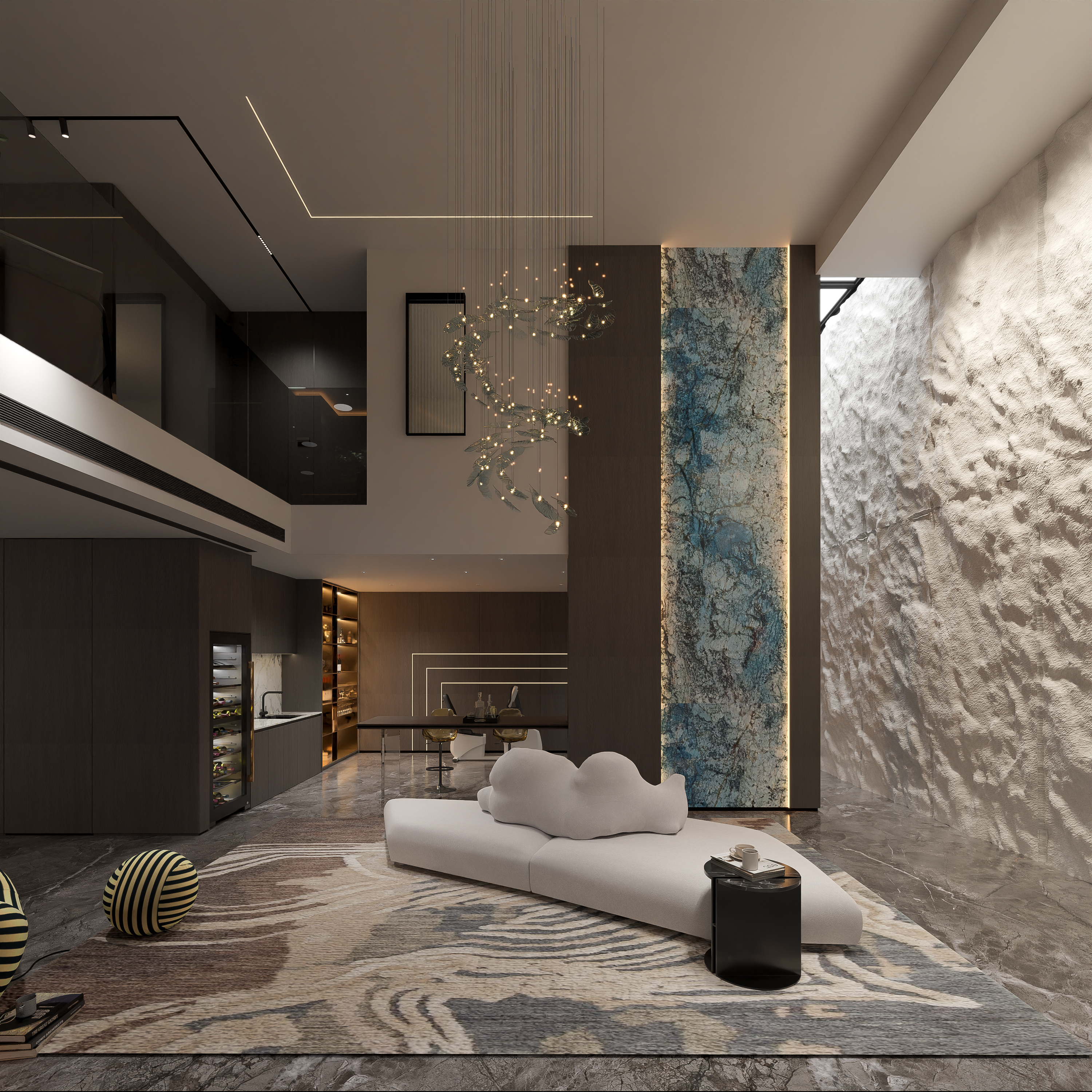 郑州设计，暗黑风的地下室设计-14