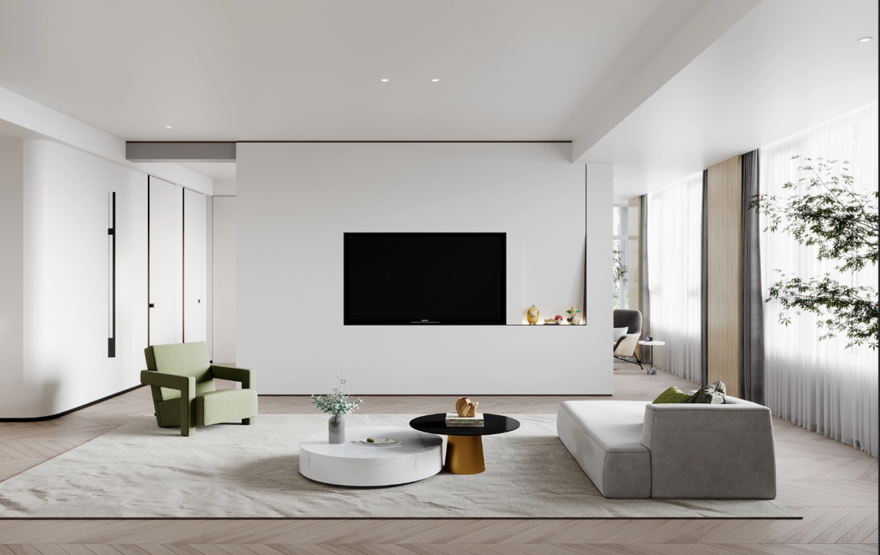 悬浮式电视背景墙设计-53