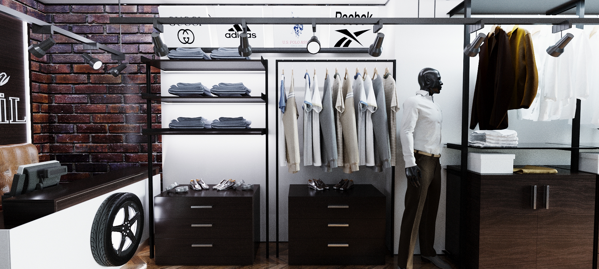 Дизайн магазина мужской одежды-3