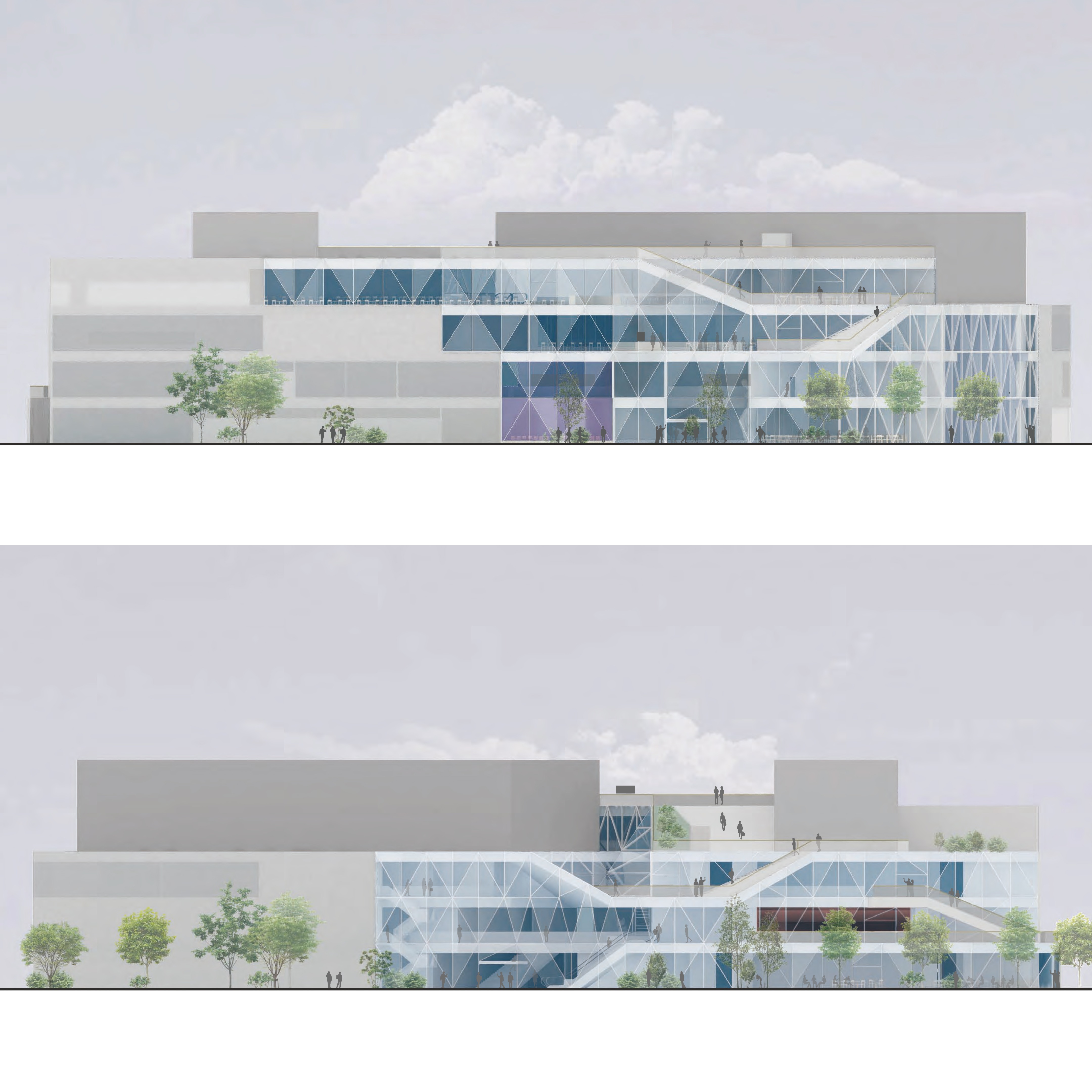 多功能大厅设计，融入城市景观，打造自然地形空间-6