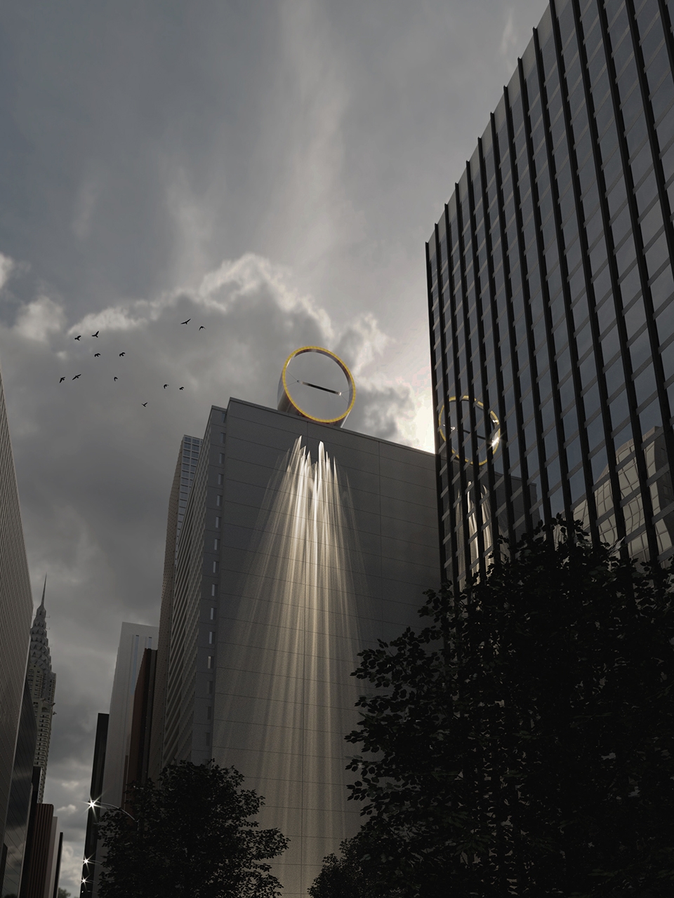 纽约高楼上的“太阳奇迹”·Helio Ray 灯光装置-8