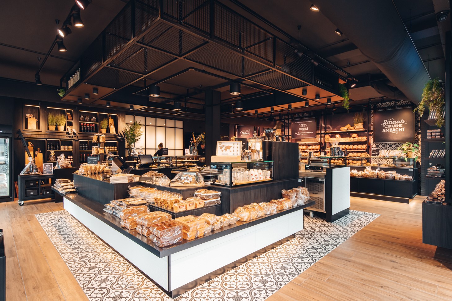 现代荷兰面包店的黑色与白色设计-11