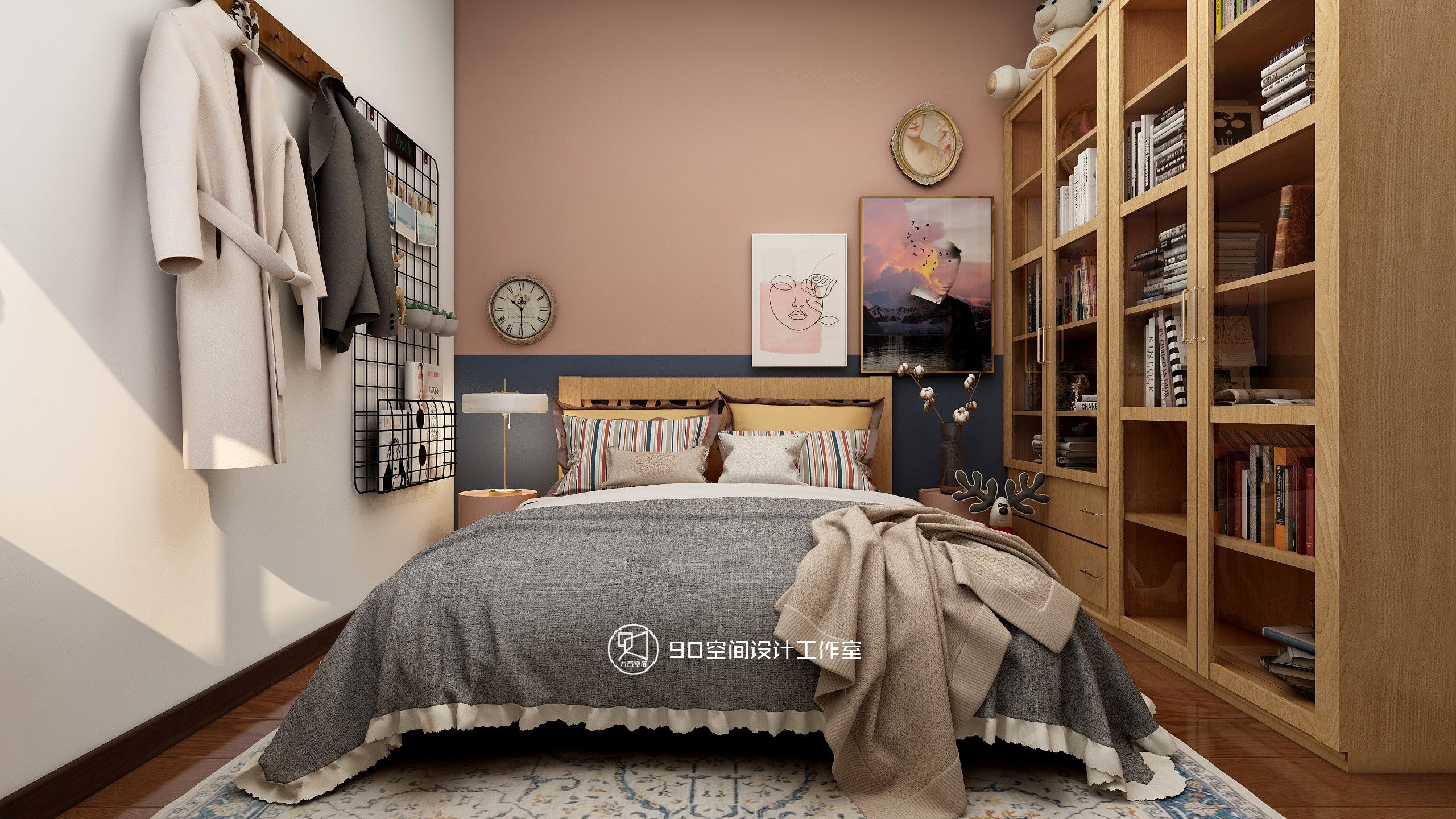 《欢愉同乐》80 平方现代美式空间设计-60