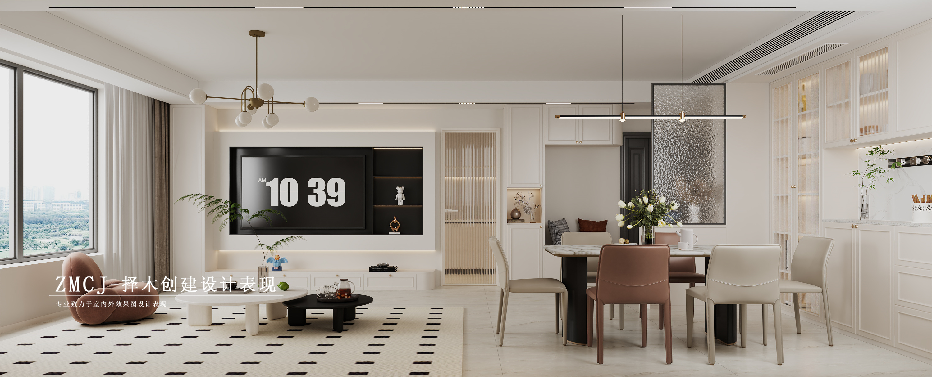 家装-现代客餐厅厨房卧室卫生间-6