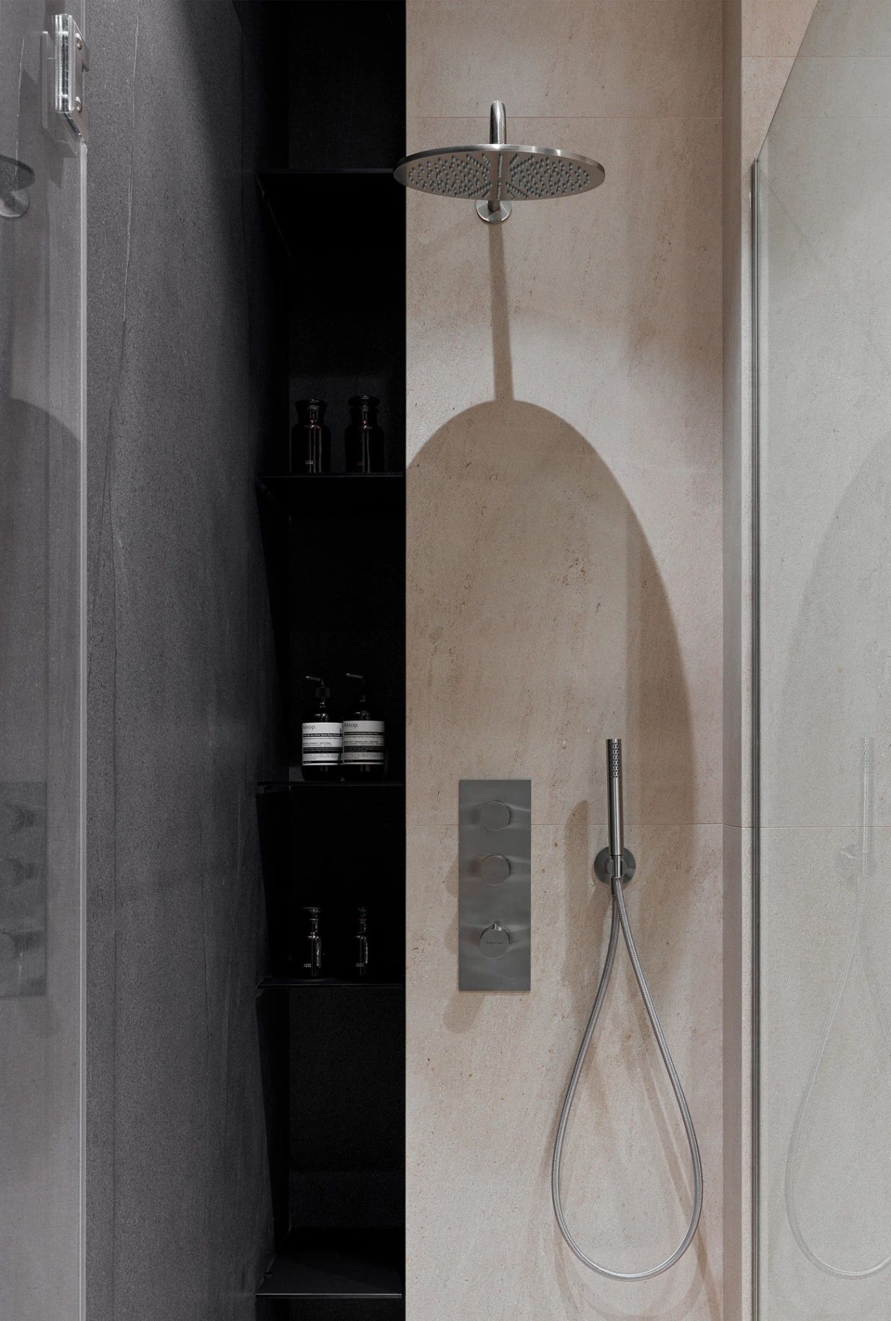 高级灰与木饰面的男性气质公寓丨Yana Demidovich-33