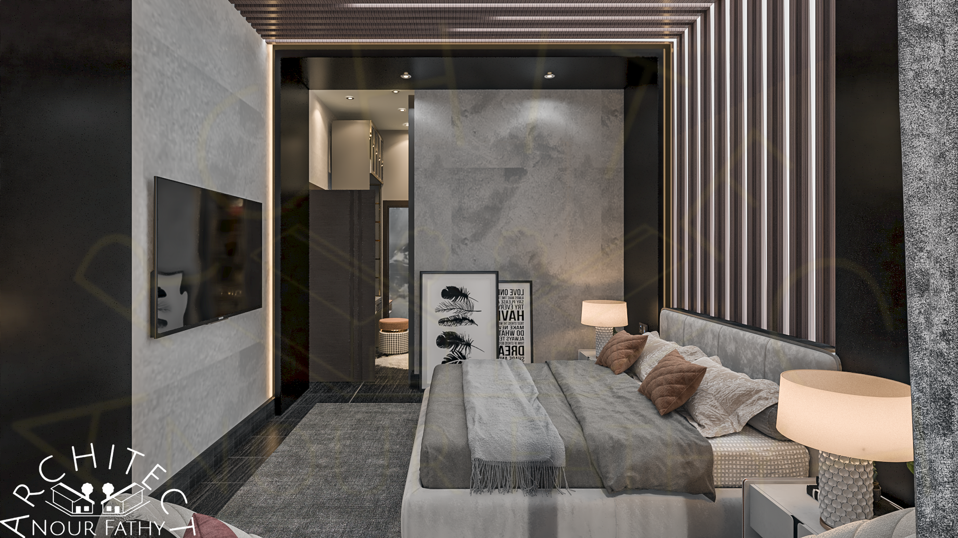 Modern Black Design for a Flat in EGYPT-21