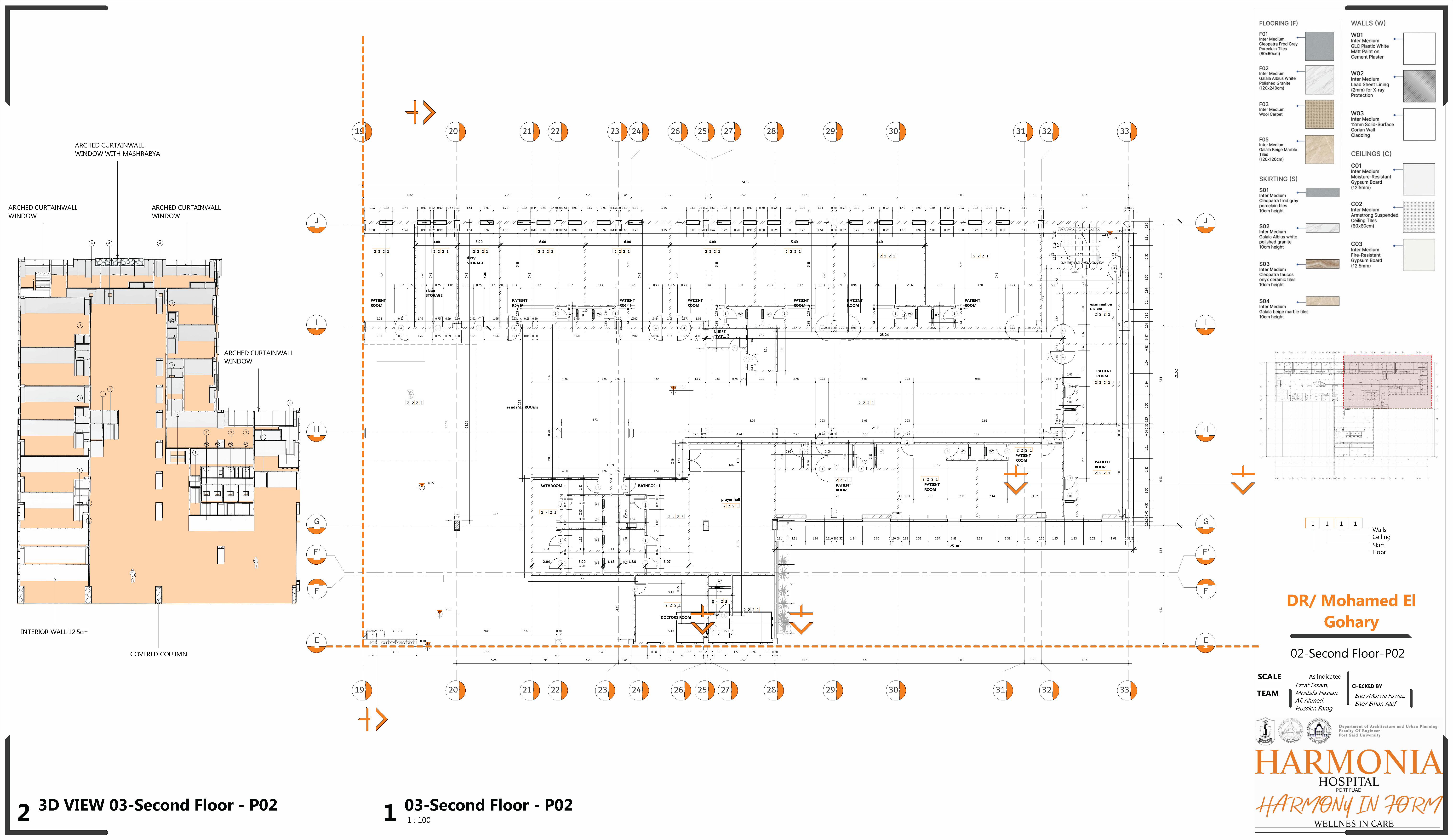 HARMONIA 100床综合医院技术与施工图及工程量清单项目丨塞得港大学工程,建筑与城市规划系-21