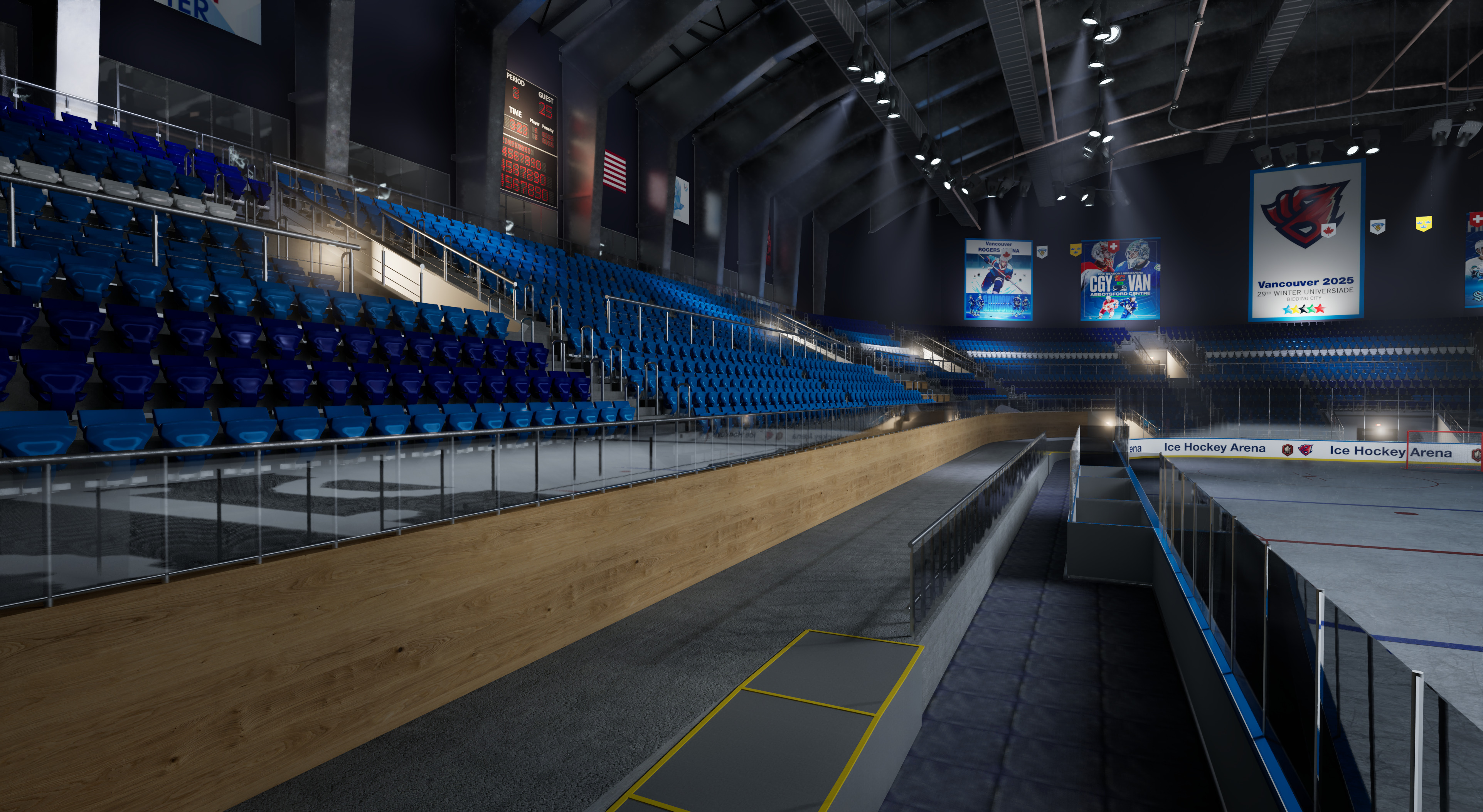 Ice Hockey Arena Stadium 3D model-14