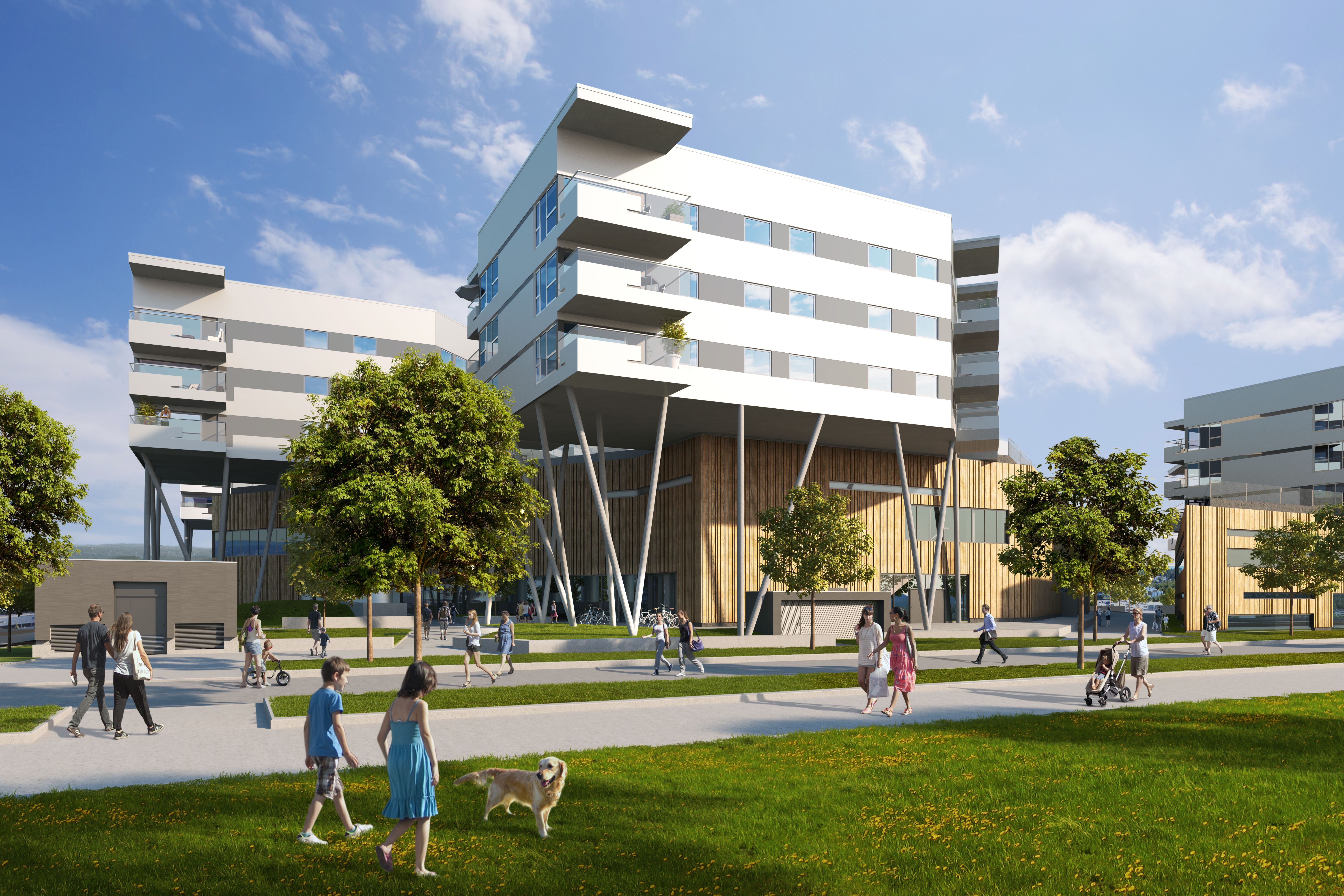 挪威 Fornebu S 环保购物住宅中心-14