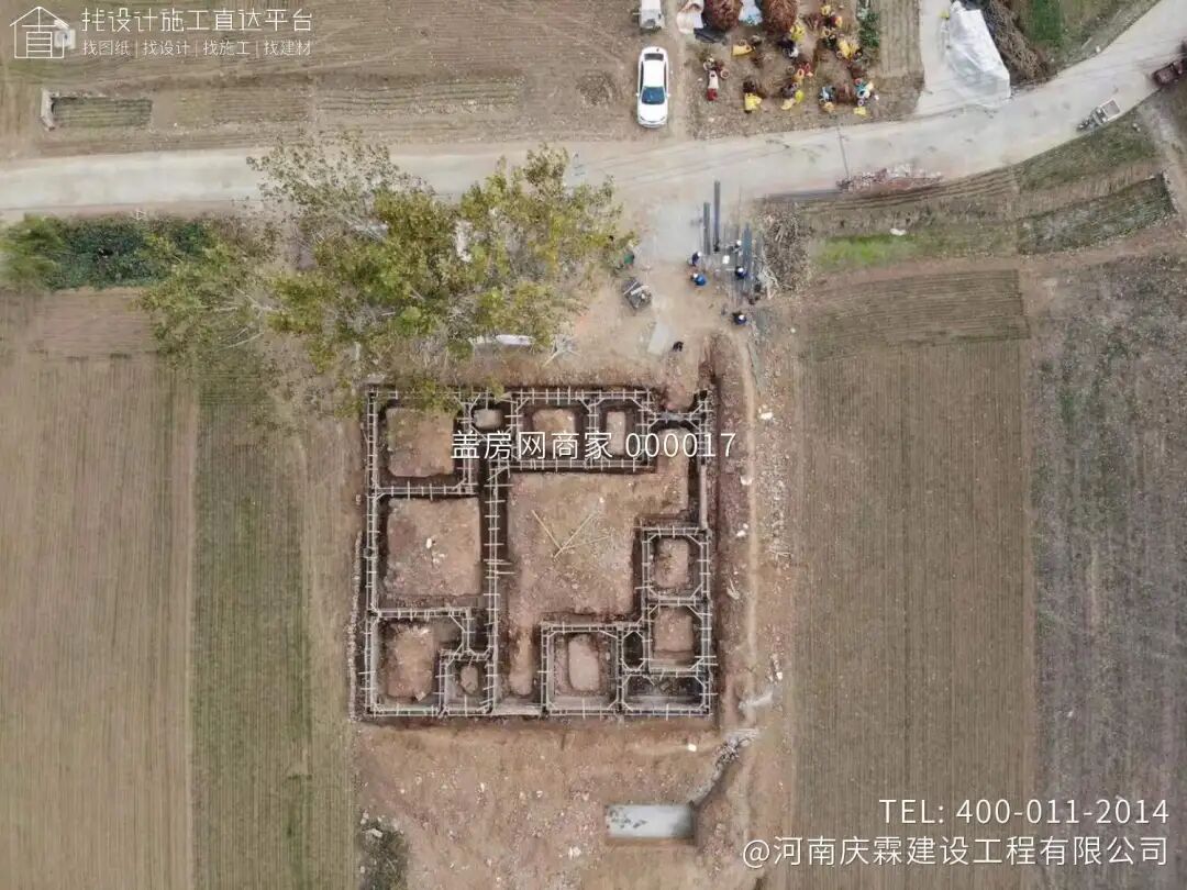 【施工队案例】河南许昌一层中式三合院施工-13