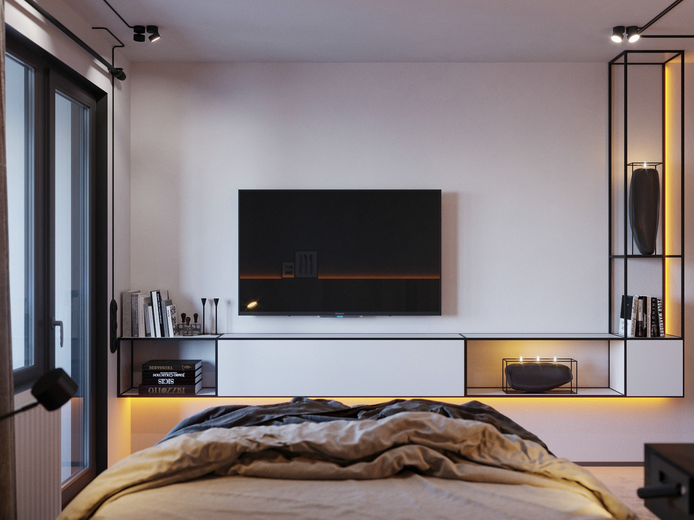 橙蓝双色打造惊艳空间，专业点评设计亮点-28