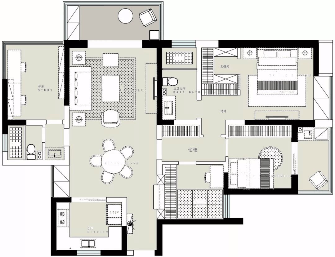 125㎡现代温馨低奢住宅  可米设计-3