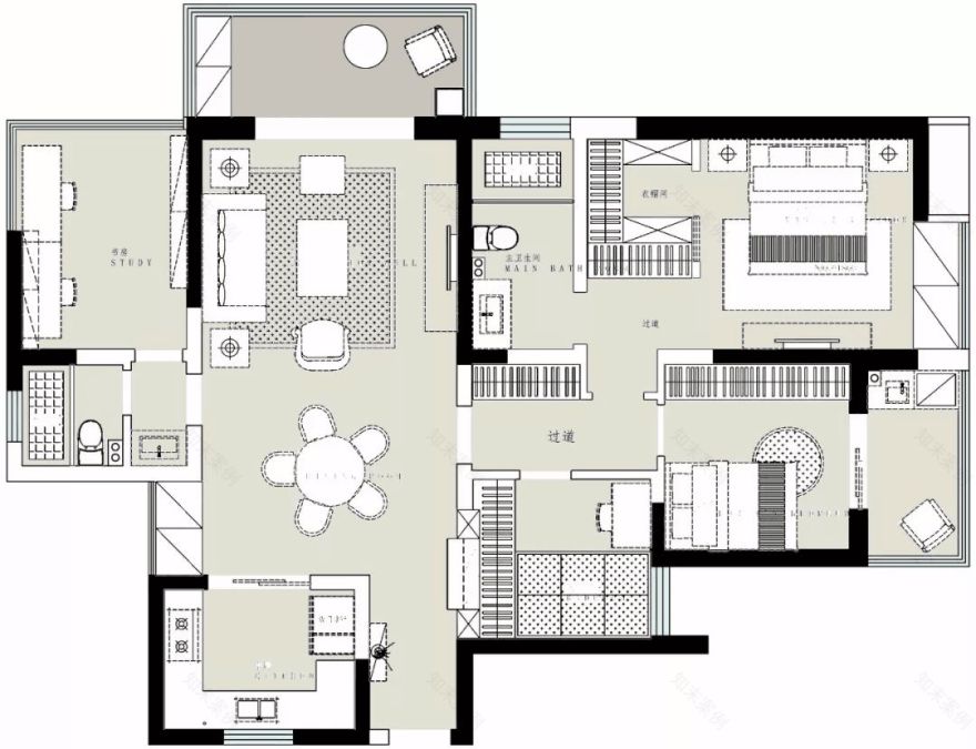 125㎡现代温馨低奢住宅 可米设计-3