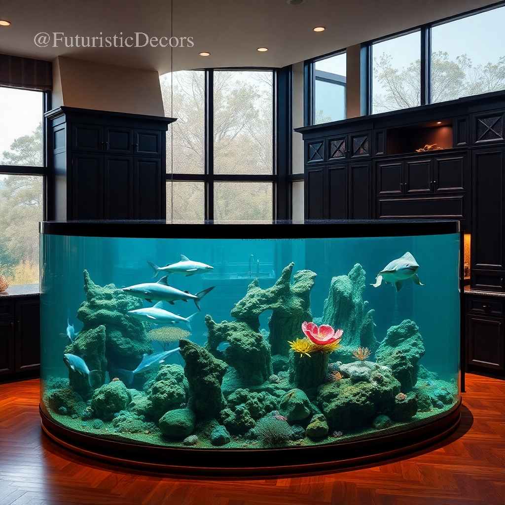 鲨鱼水族馆厨房岛设计丨FuturisticDecors-6