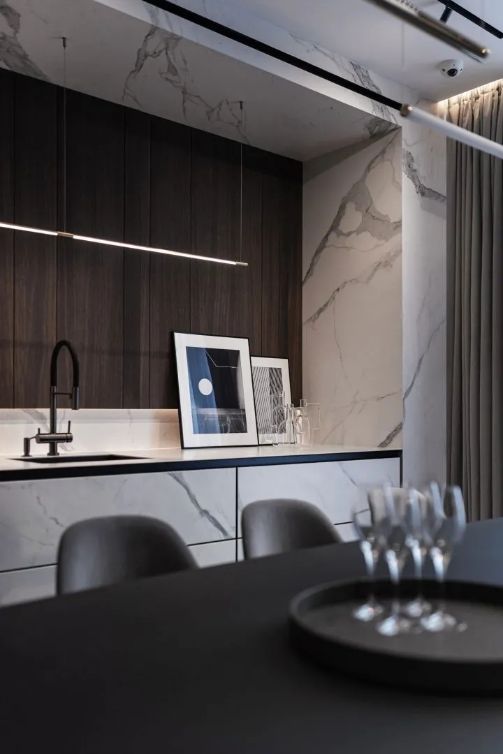 黑白灰现代极简主义公寓设计丨乌克兰基辅-13