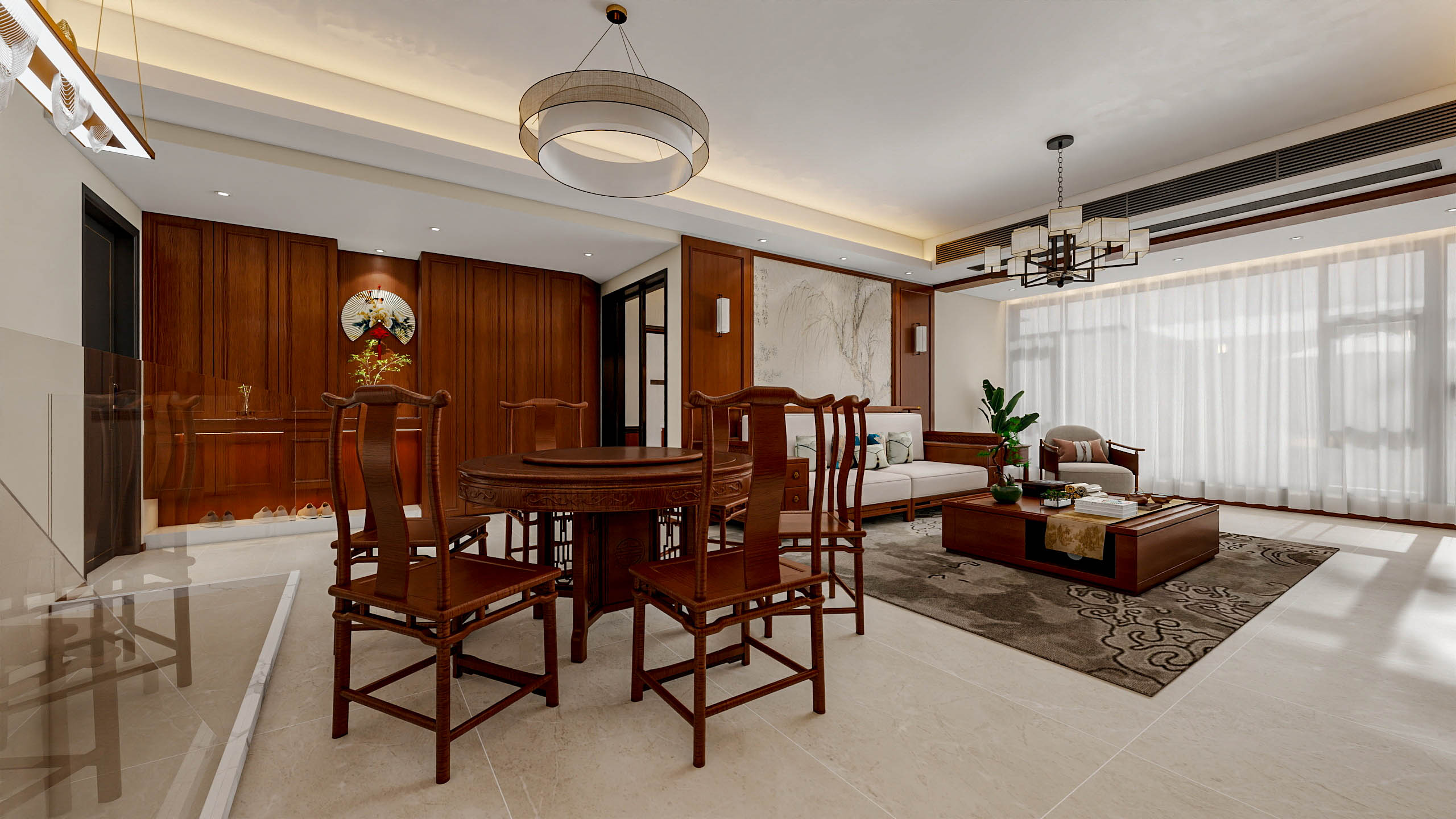 四川成都成都合院（376平方底跃简约中式三居室）-17