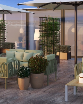 Hotel Interior & Outdoor Scene