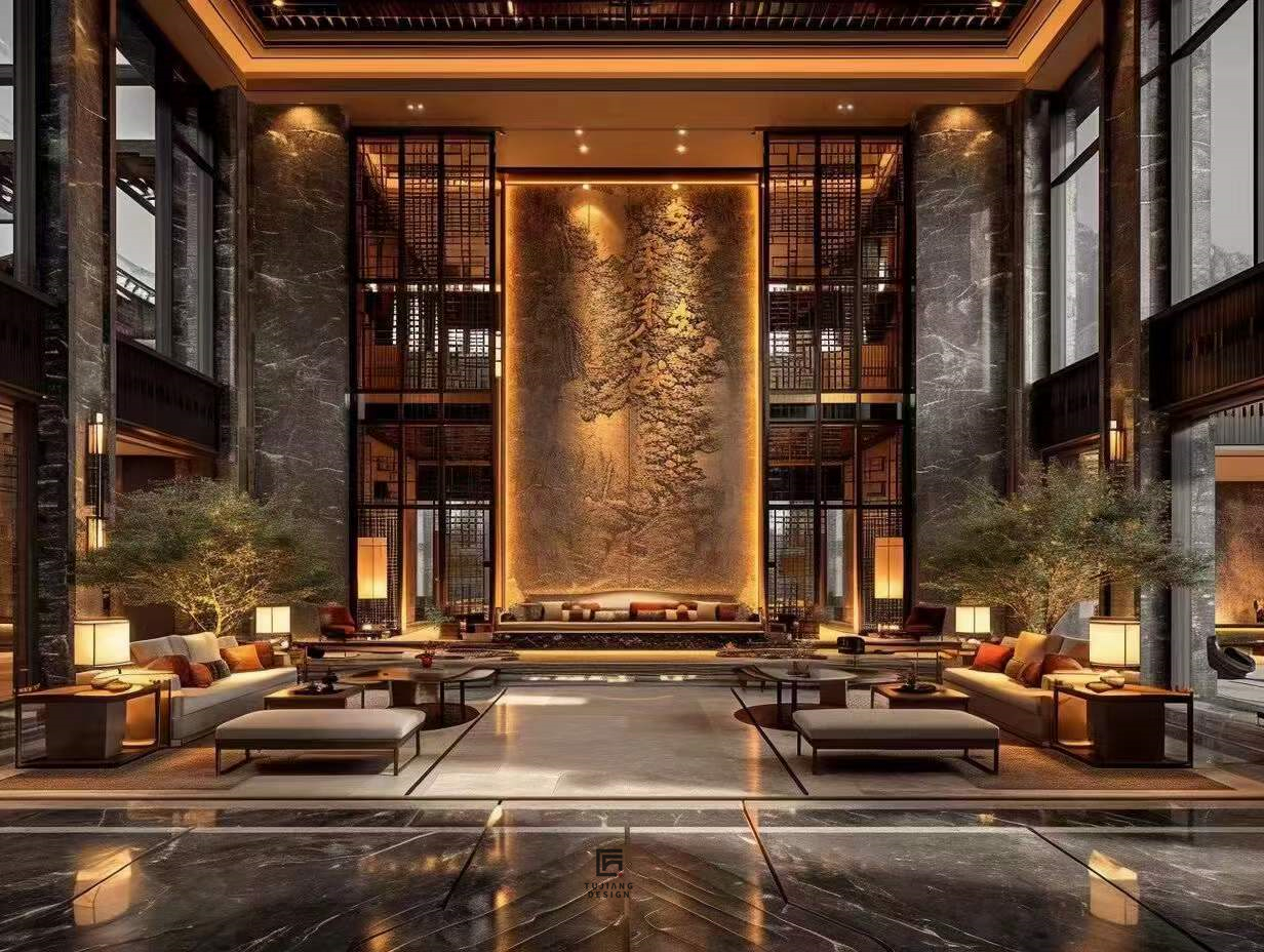 新中式酒店大堂设计|演绎精致优雅中式意境-5
