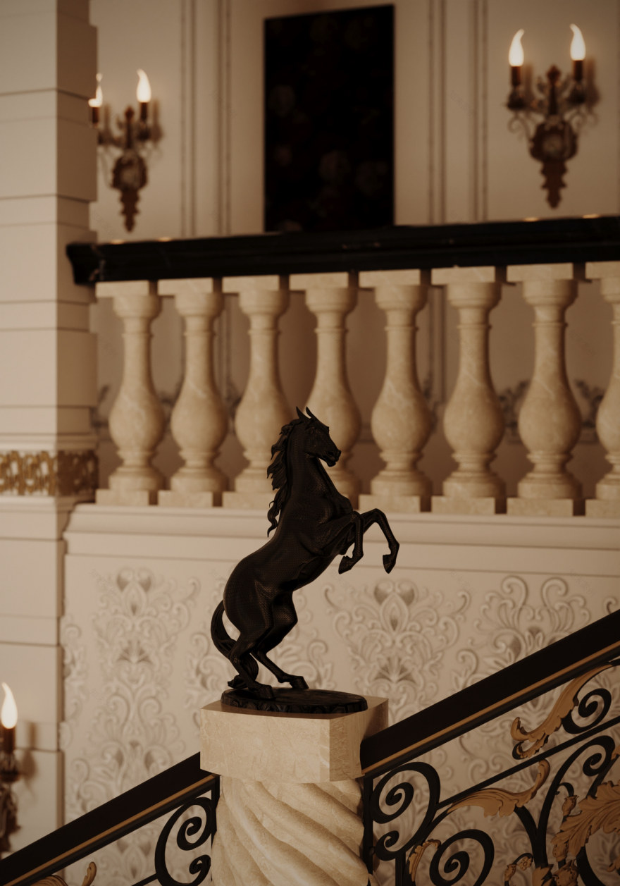 别墅门厅·巴洛克风格灵感之作丨Merna Refat-13