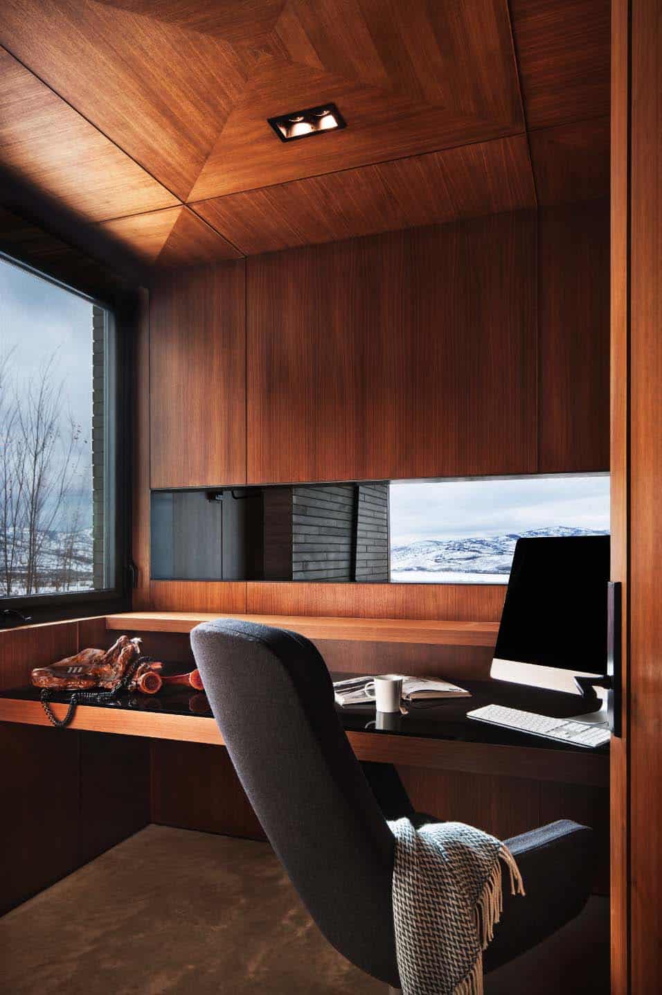 Majestic mountain home of stone and glass dominates its Utah landscape-17