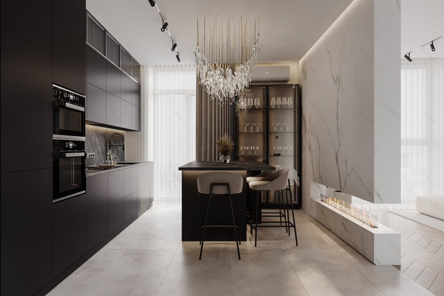 维尔纽斯,厨房与客厅区域 (注:Vilniy 可能是Vilnius维尔纽斯的拼写错误 ) 丨乌克兰-8