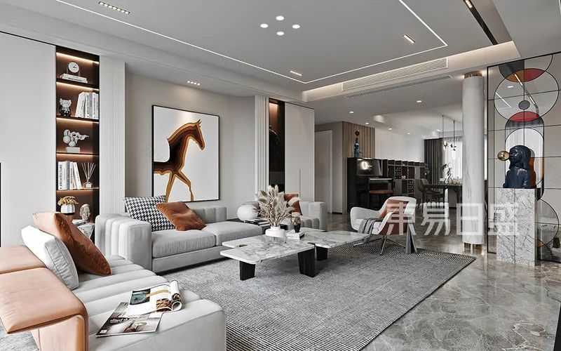 220㎡现代私宅设计,与光同辰,流动、交互的生活空间-33