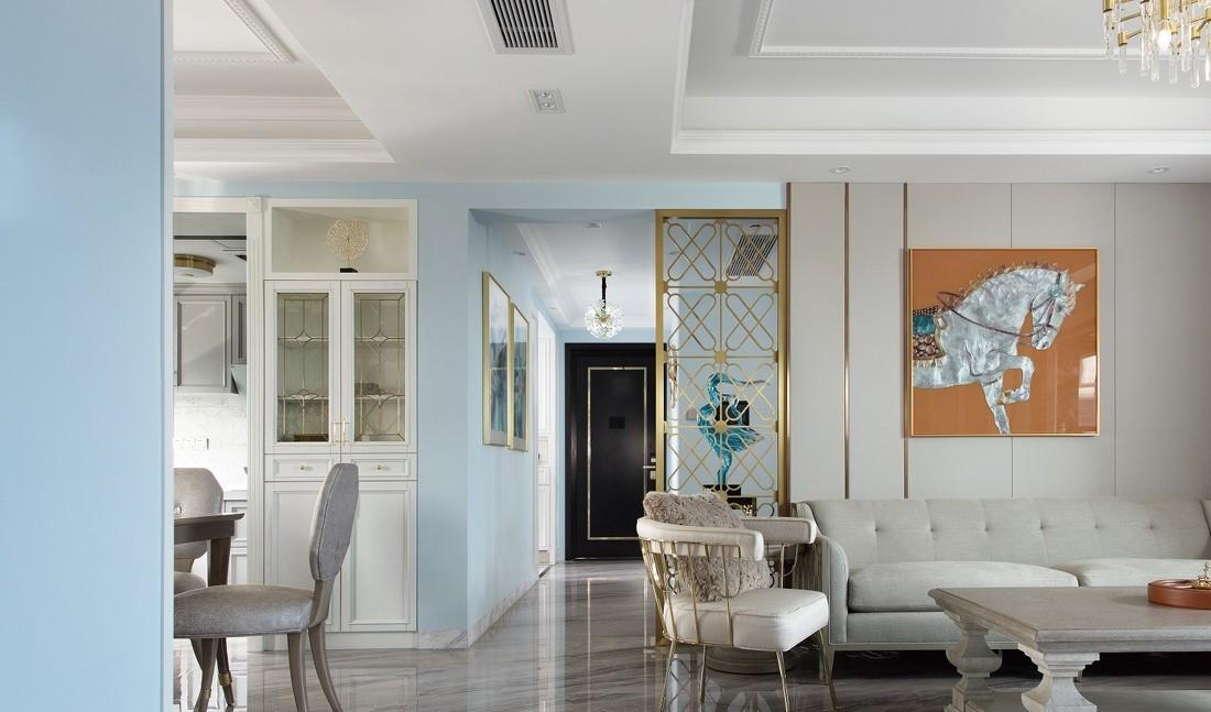 现代摩登美式轻奢家居,玩转平层空间设计-16