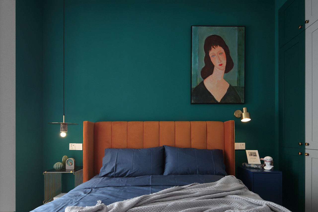 成都 110 平灰色调家居设计，开放式厨房与明亮色彩的完美融合-31