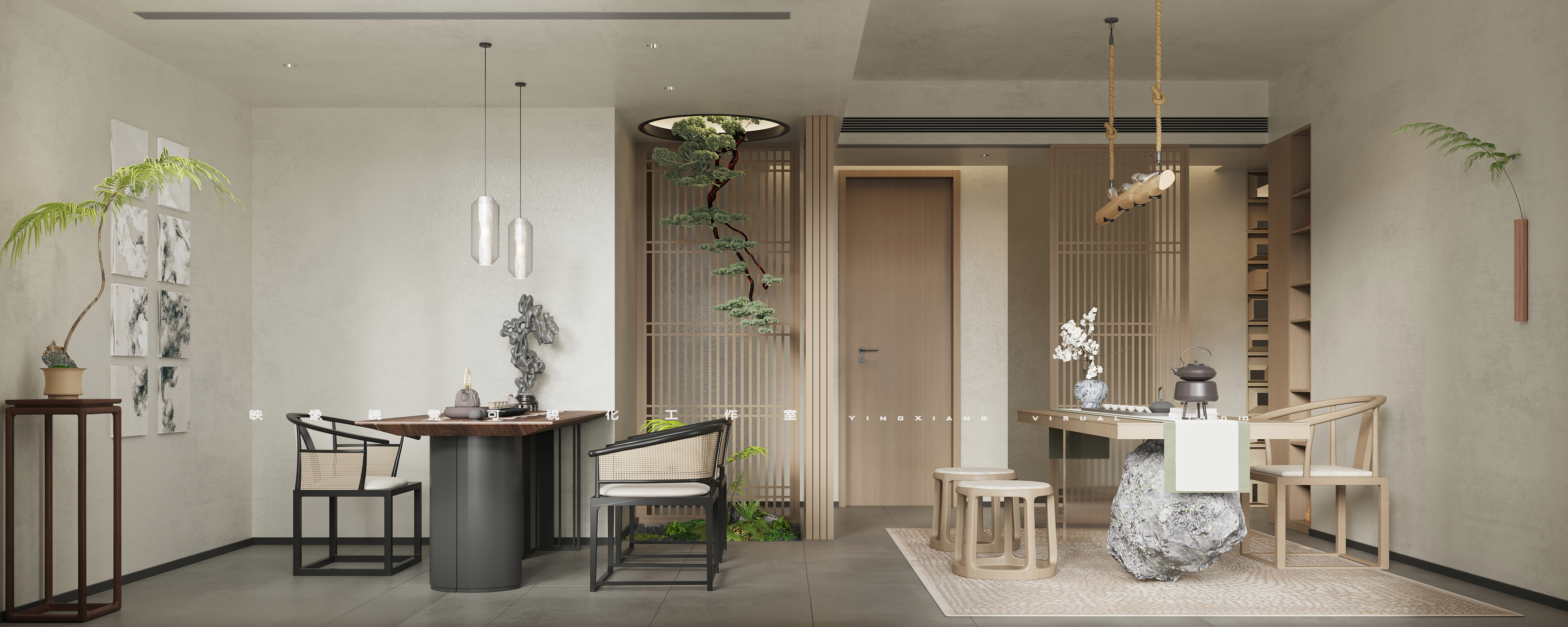 新中式茶室丨映像視覺可视化工作室-5