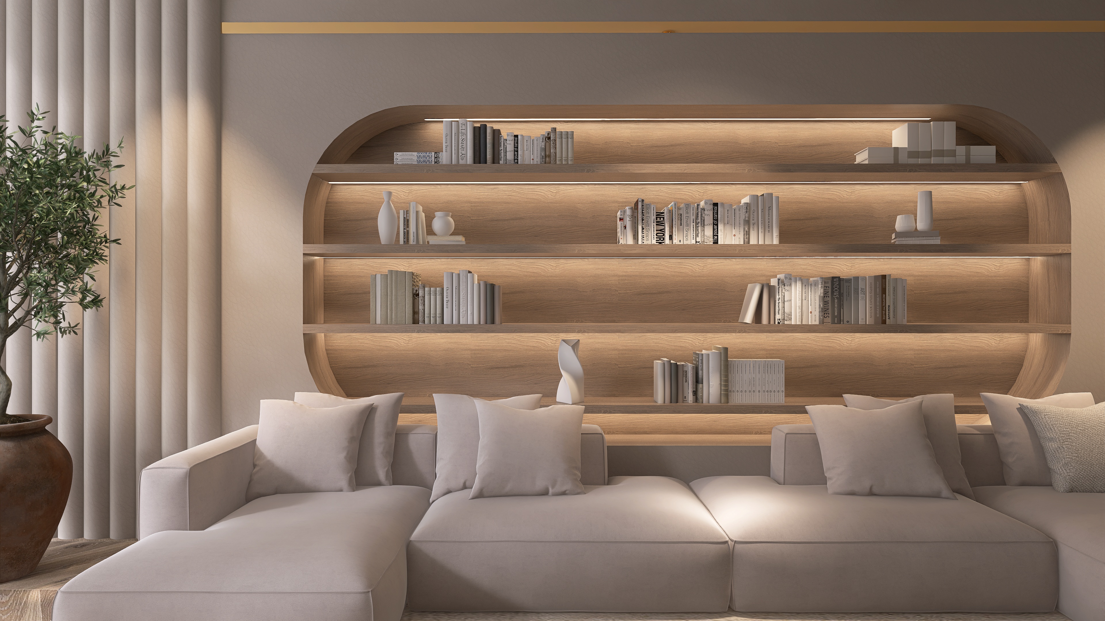 可俯瞰城市景观的客厅-0