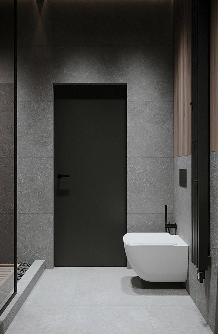 82.7㎡高级黑色系公寓设计 超有质感！-13