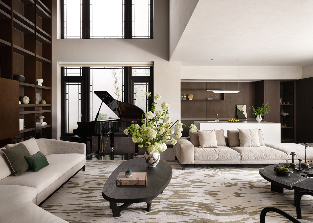 银杏汇湘湖天境 新中式挑空别墅丨中国杭州丨H.N.LIN空间美学馆-24