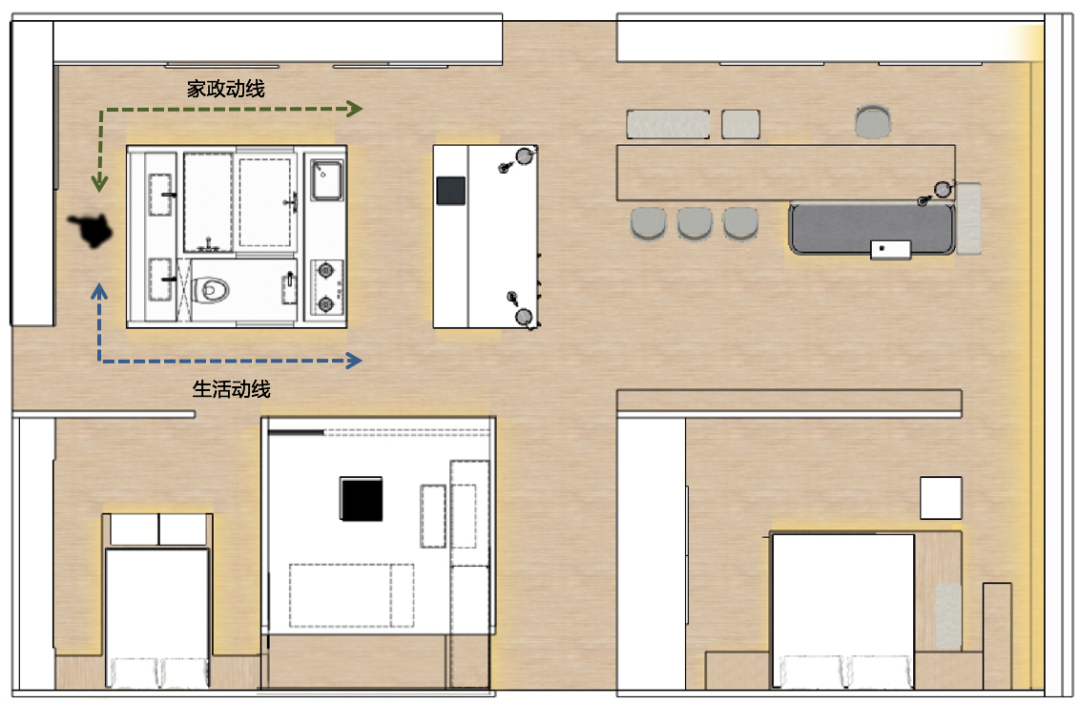 130m²三代同堂之家未来20年的居住样板房-10