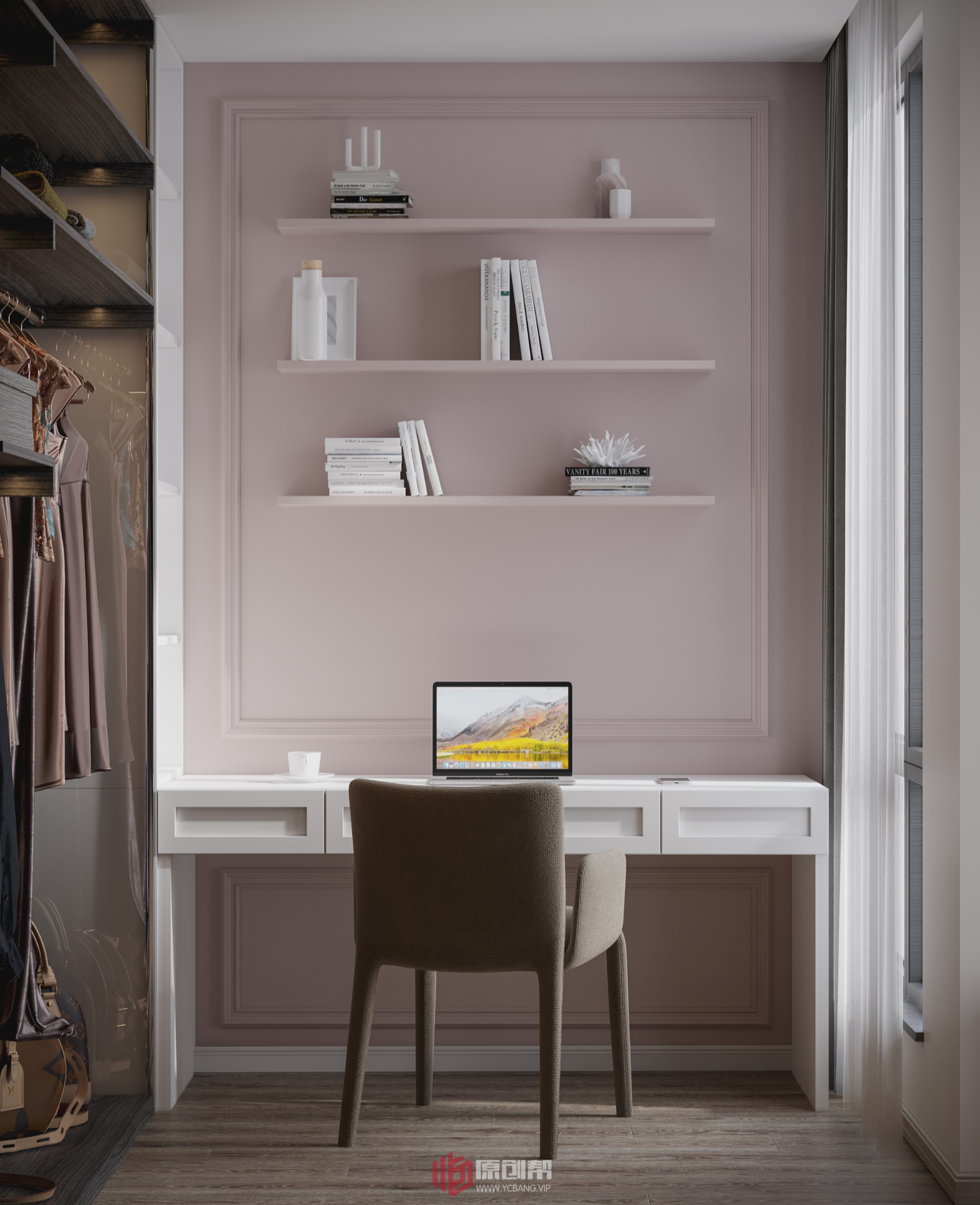 温柔粉系少女心梦幻新家丨中国新余丨新余子拾装饰设计有限公司-6