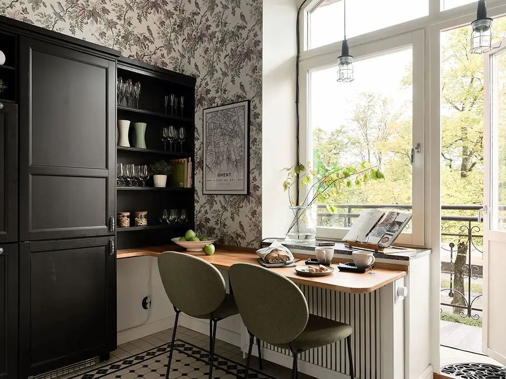 48m2 公寓 | 独特墙纸打造温馨怀旧空间-5