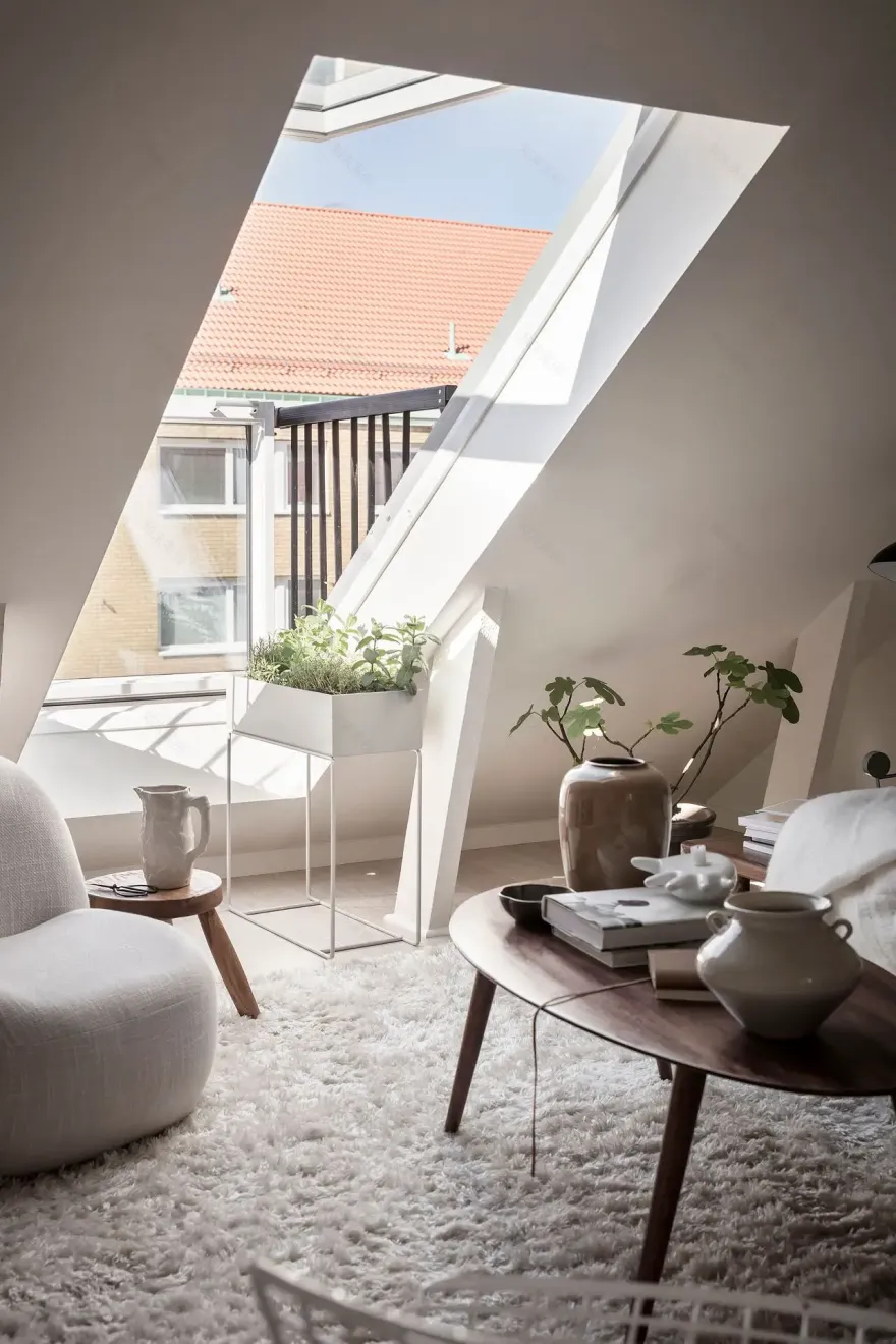 28 平米独特屋顶公寓,融入斯堪的纳维亚设计的现代魅力-2