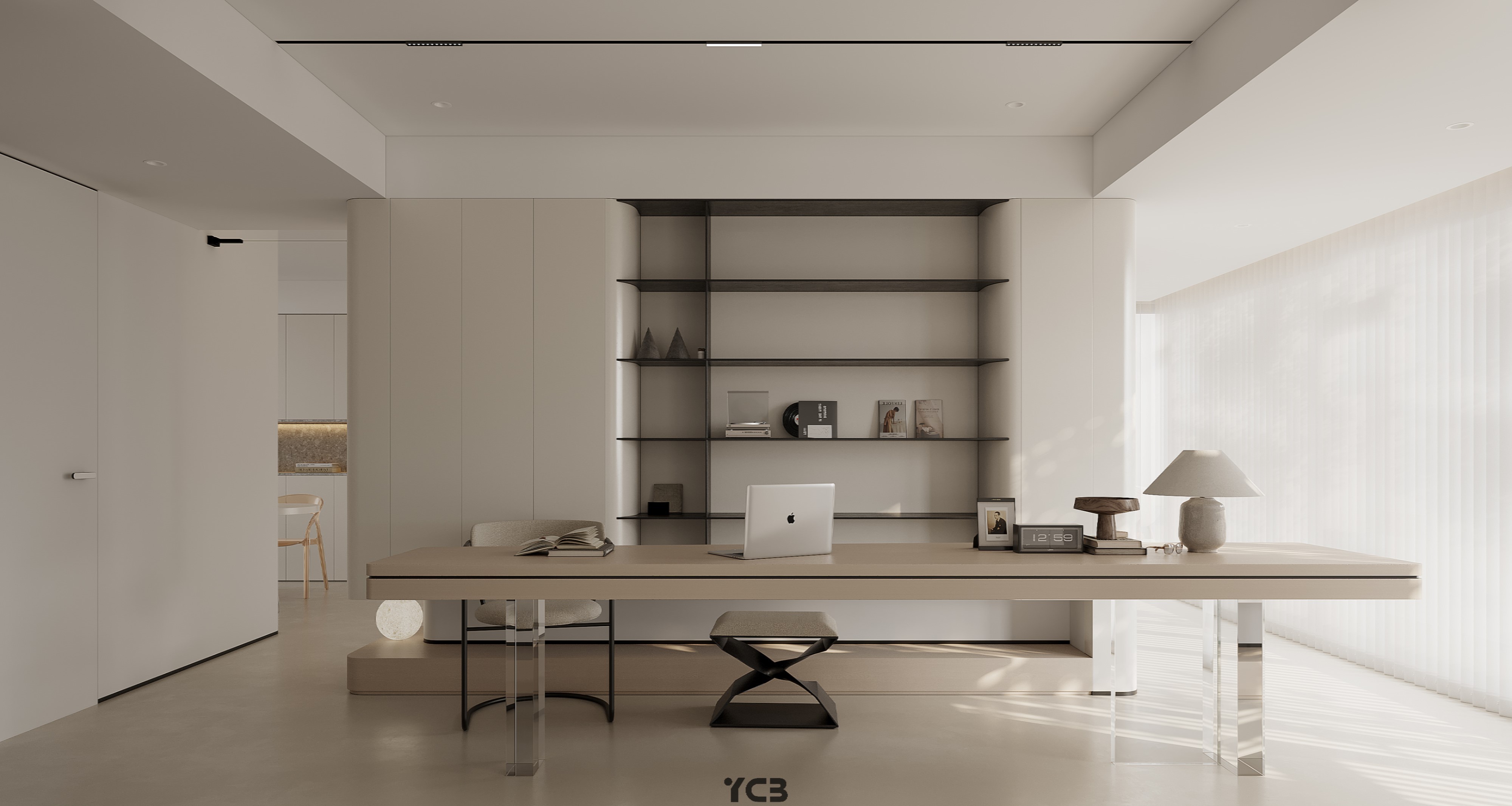 现代简约慢时光客厅空间丨几何建设-6