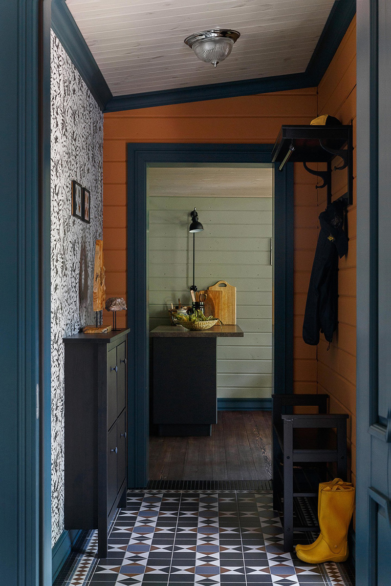 俄罗斯 Perm 木屋 | 英式乡村风格，绿色调，复古元素-15