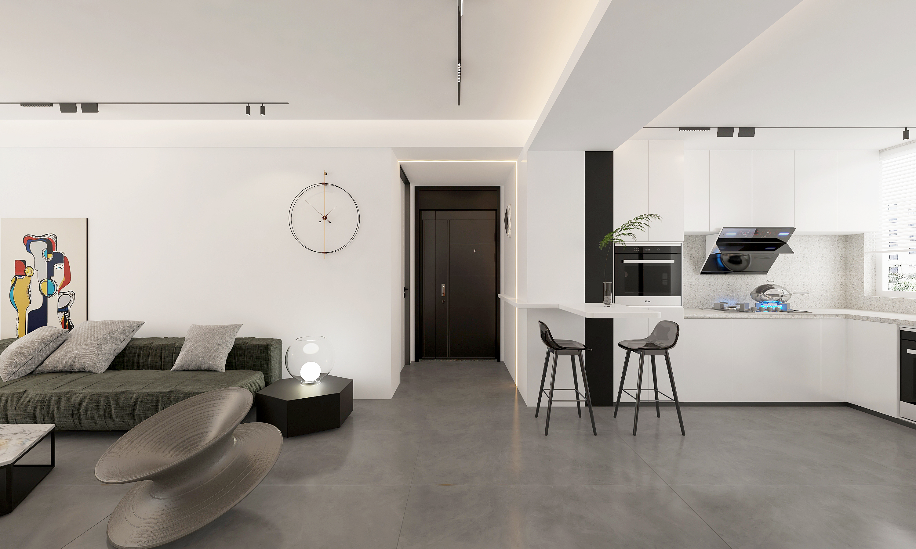 黑白灰极简家装///瀚正.御景城-7