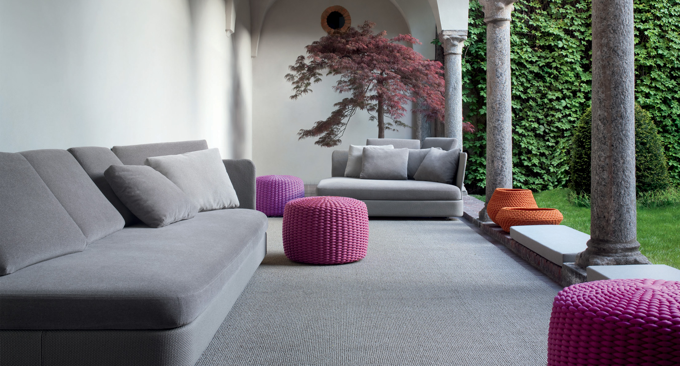 Cove, modular sofa and pouf - Paola Lenti - Outdoor-4