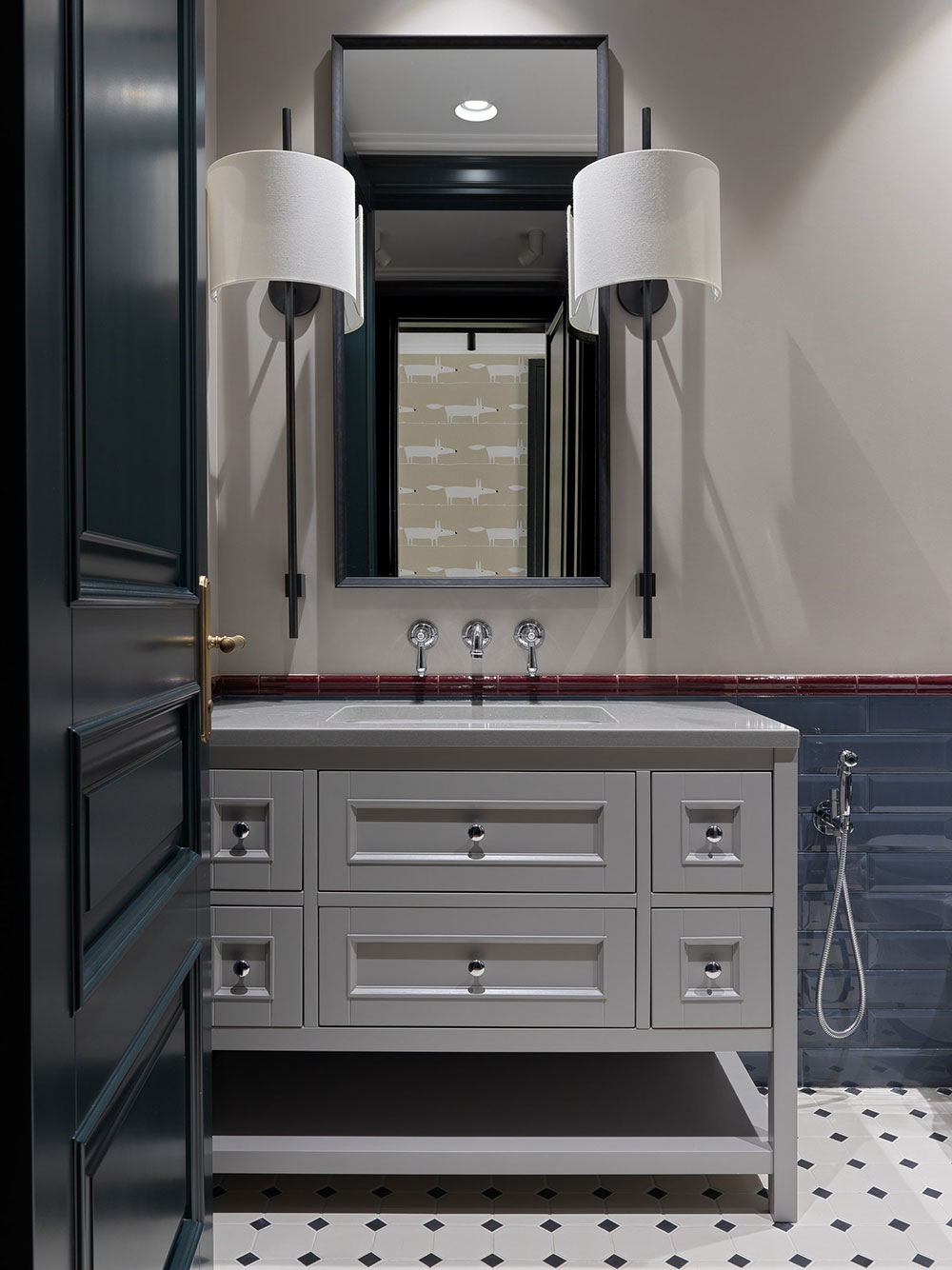 莫斯科现代优雅公寓设计,大胆用色呈现独特氛围-15