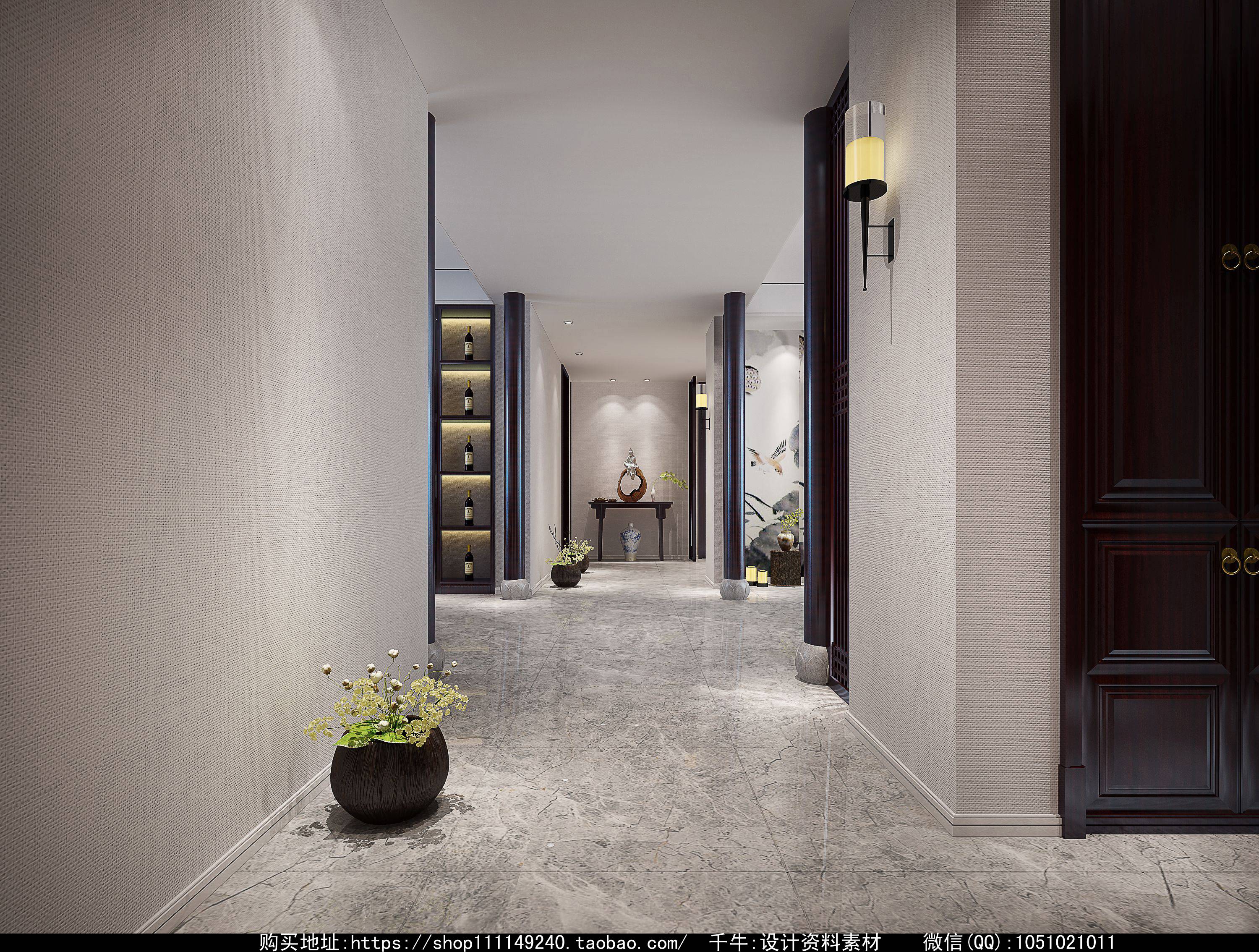 新中式 中式古典 奢华家装别墅样板房-2-3