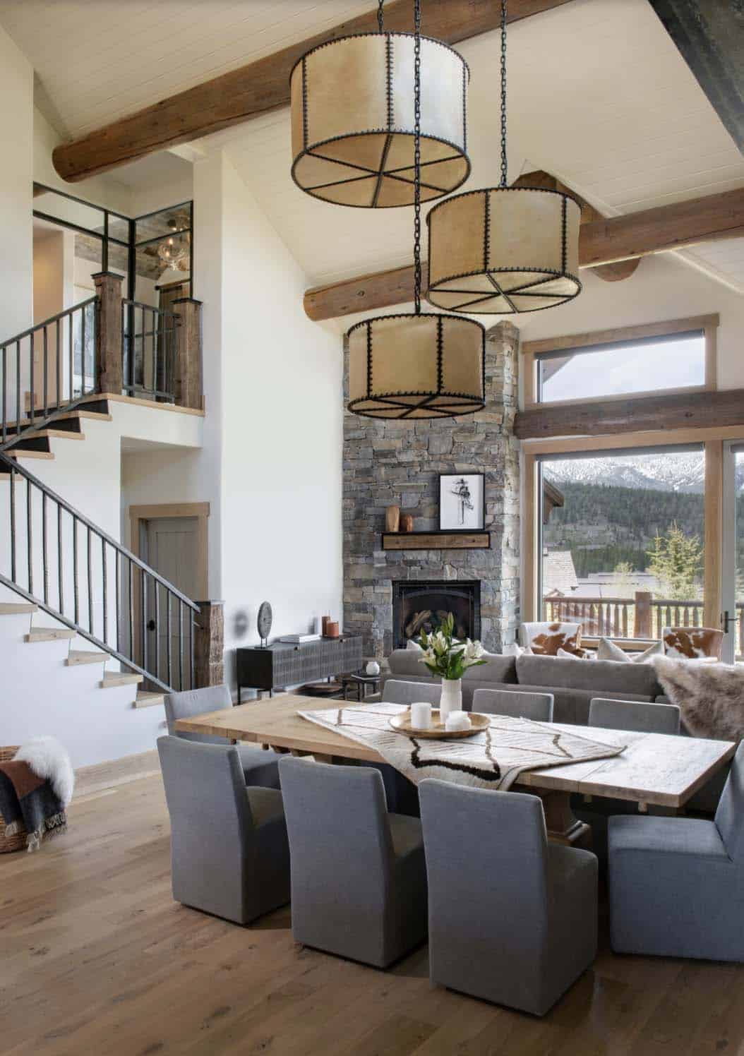 A rustic modern mountain cabin was beautifully reimagined in Big Sky, Montana-7