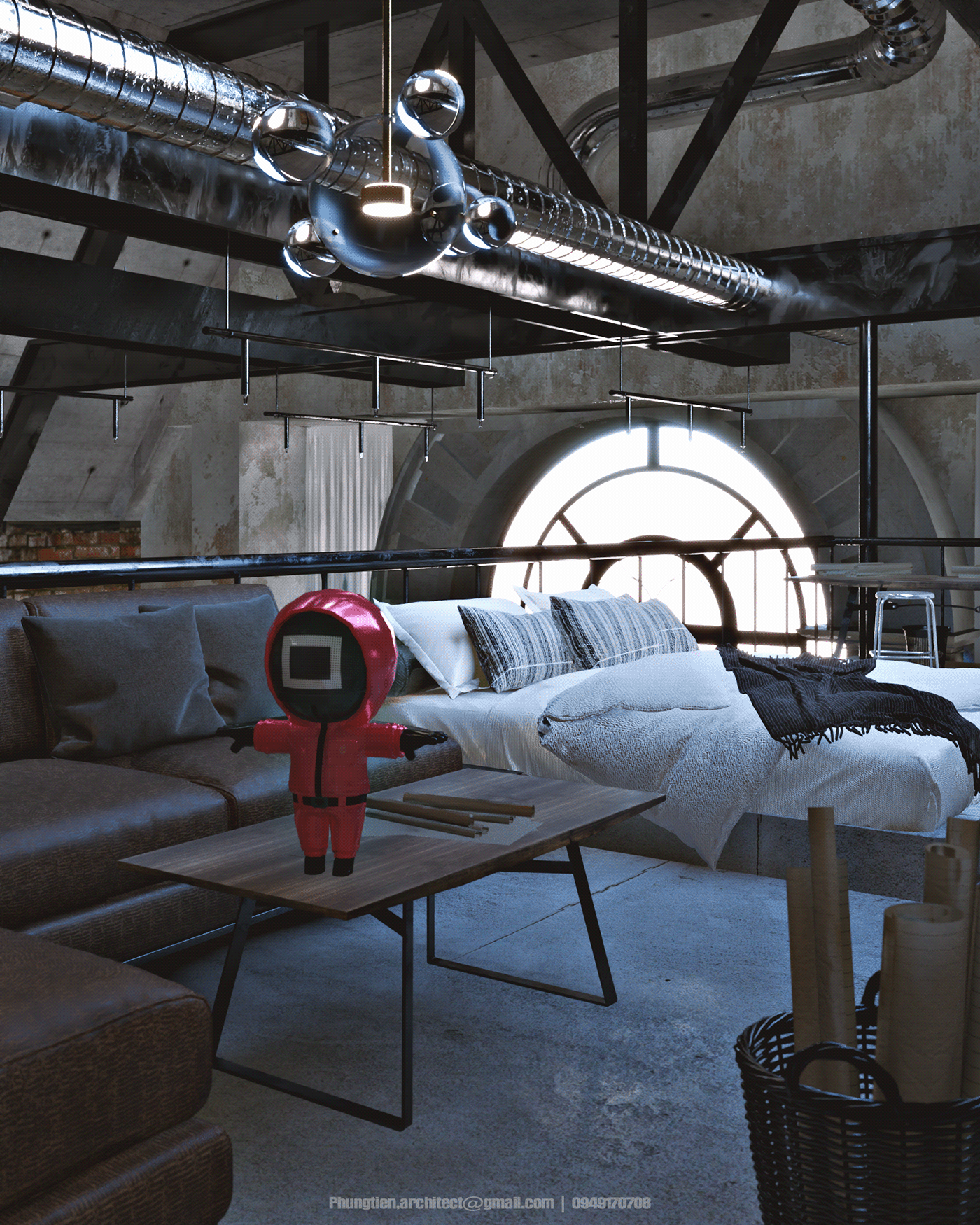 Anastasiya Gushchina丨公寓丨CGI | INDUSTRIAL INTERIOR DESIGN | HOUSE-6