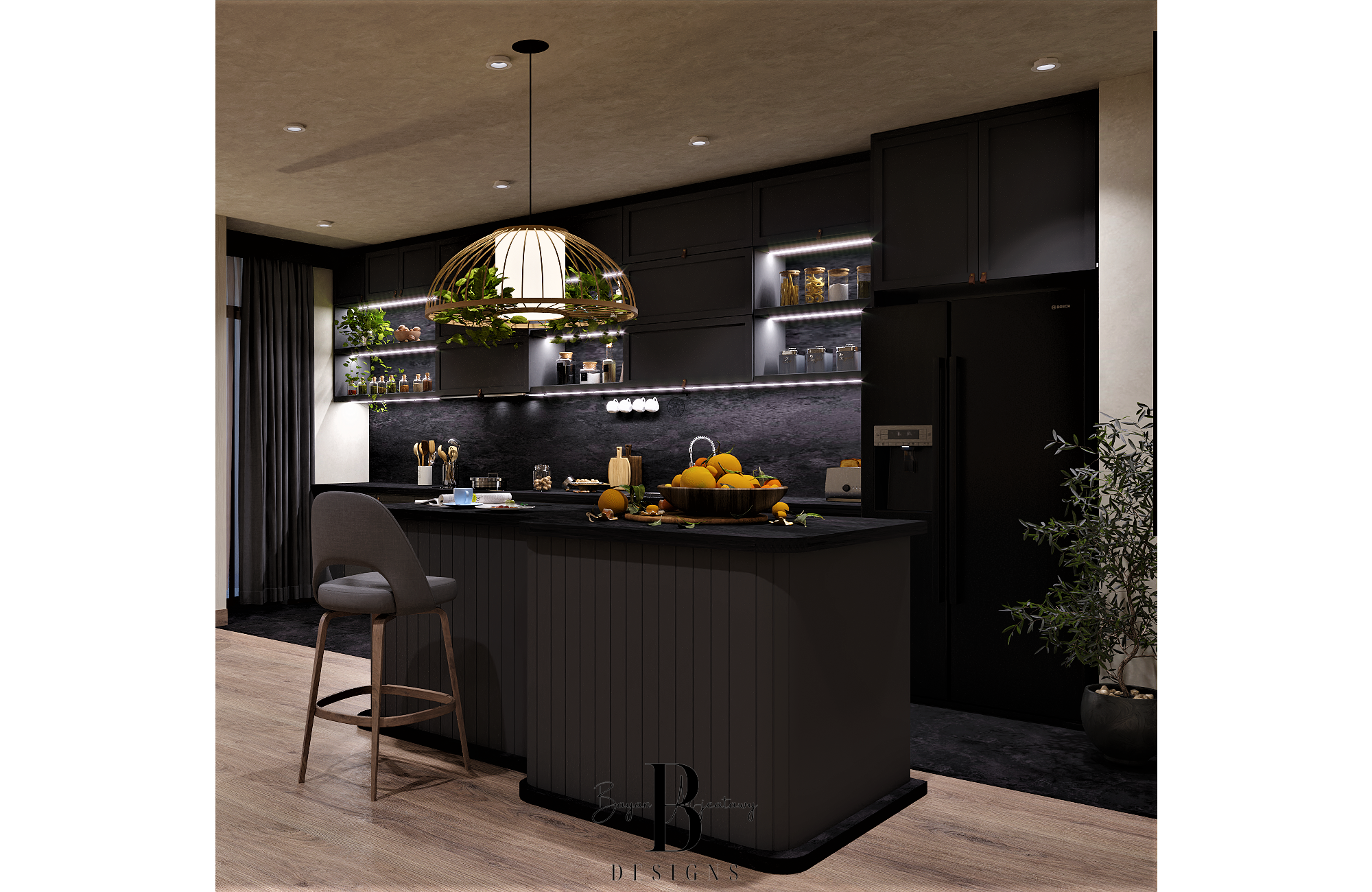 cozy kitchen & Livingroom space-2