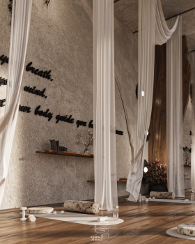 Rustic Japandi Zen Yoga Space