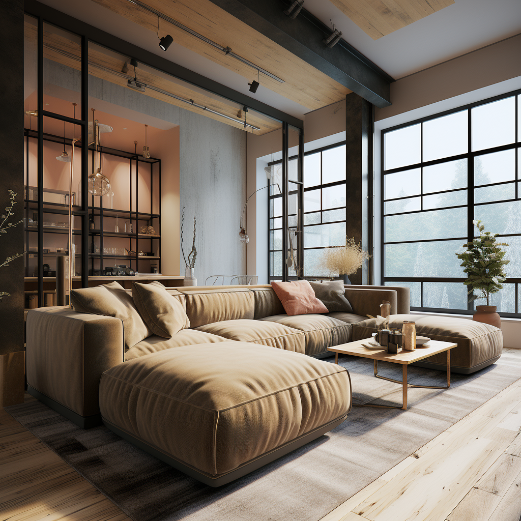 工业风黄沙发原创-4