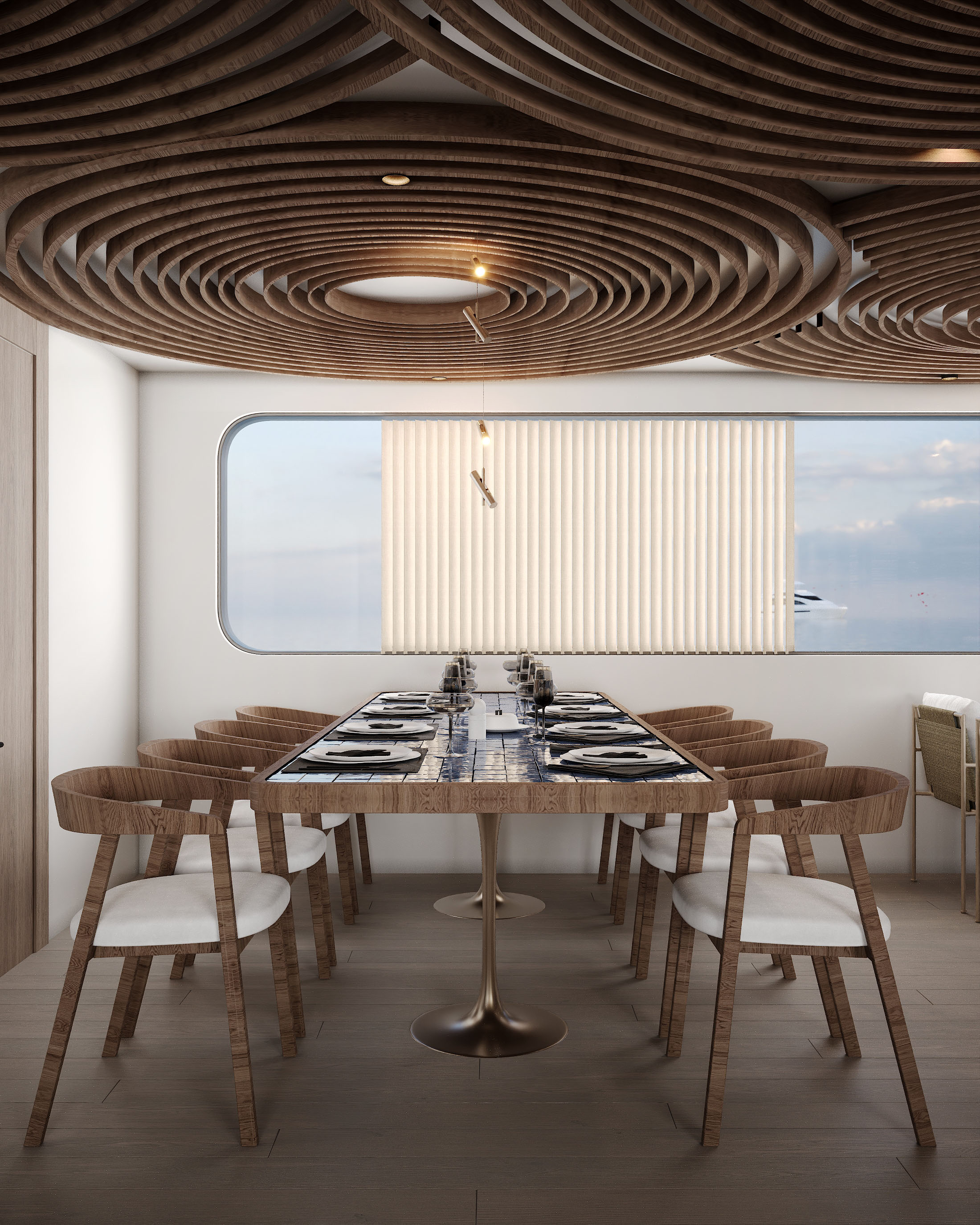 游艇餐厅，游艇卧室丨Amina El  kholy-10