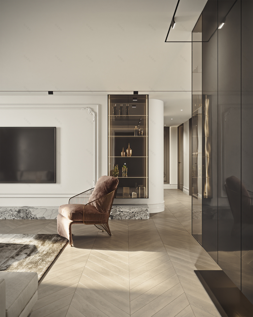 派逃设计|128m²意式轻奢风私宅-16